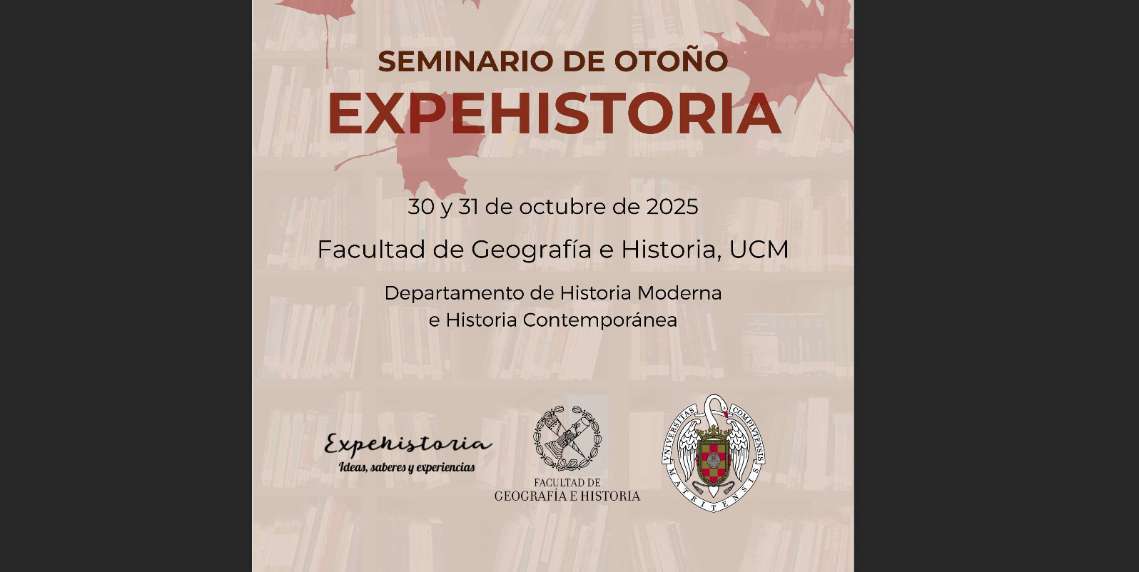 Seminario de Otoño de EXPEhistoria (30-31/10/2025)